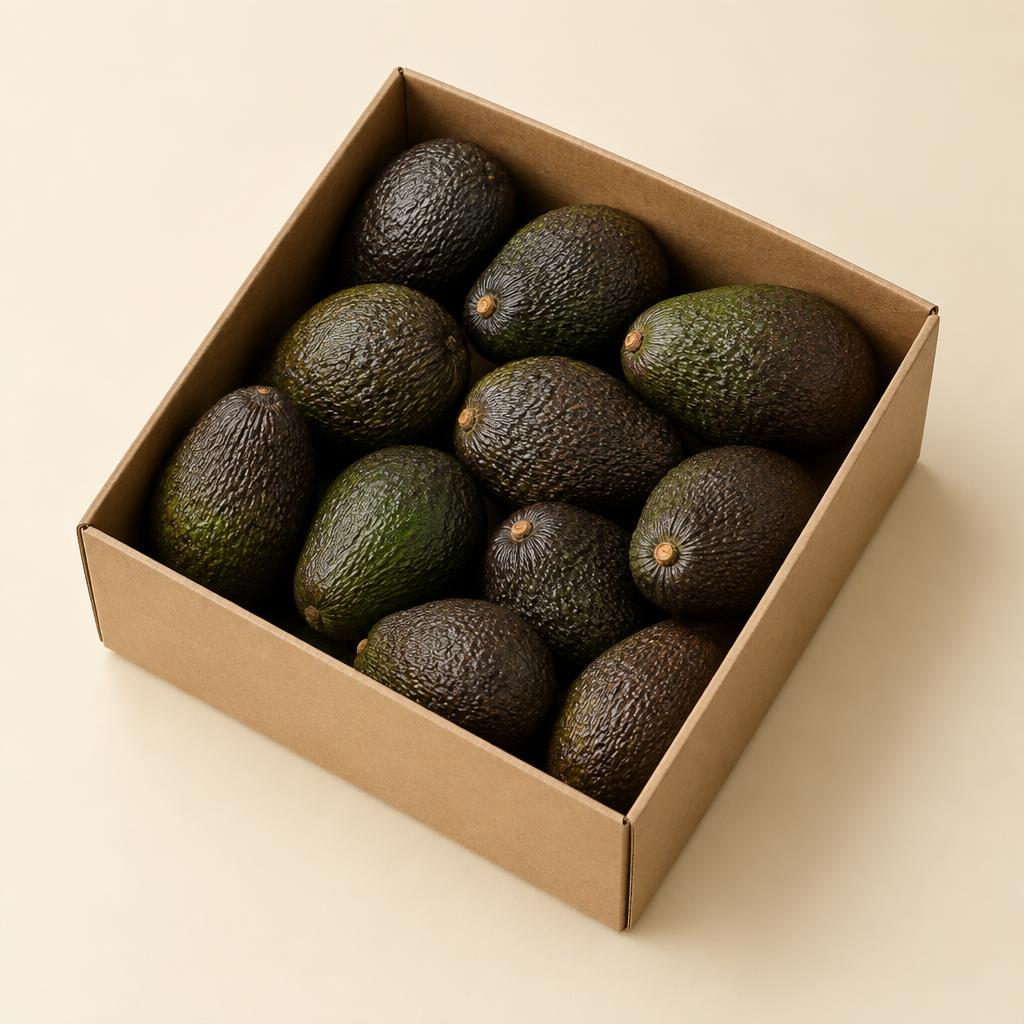 Caja de aguacates 2 kg con aguacates Hass cultivados en España